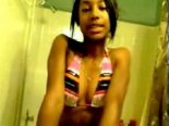 Selfshot ebony teen masturbates in shower, stickam videos 