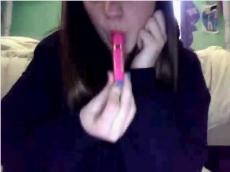 Stunning teen dildoing pink pussy on webcam, stickam videos 