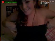 Stickam girl Julia flashing and teasing, stickam videos 