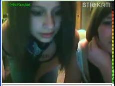 Kylie and friend flashing on Stickam