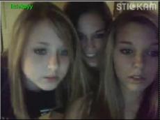 Three college teens playing with boobs on Stickam, stickam videos 