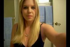 Hot busty blonde selfie video in bath