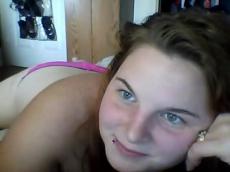 Fat girl masturbates on Skype