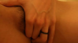 Curly teen strip and masturbates