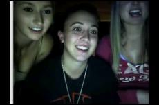 Three college girls flashing on Chatroulette