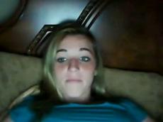 Busty blonde flashing tits and pussy on Chatroulette